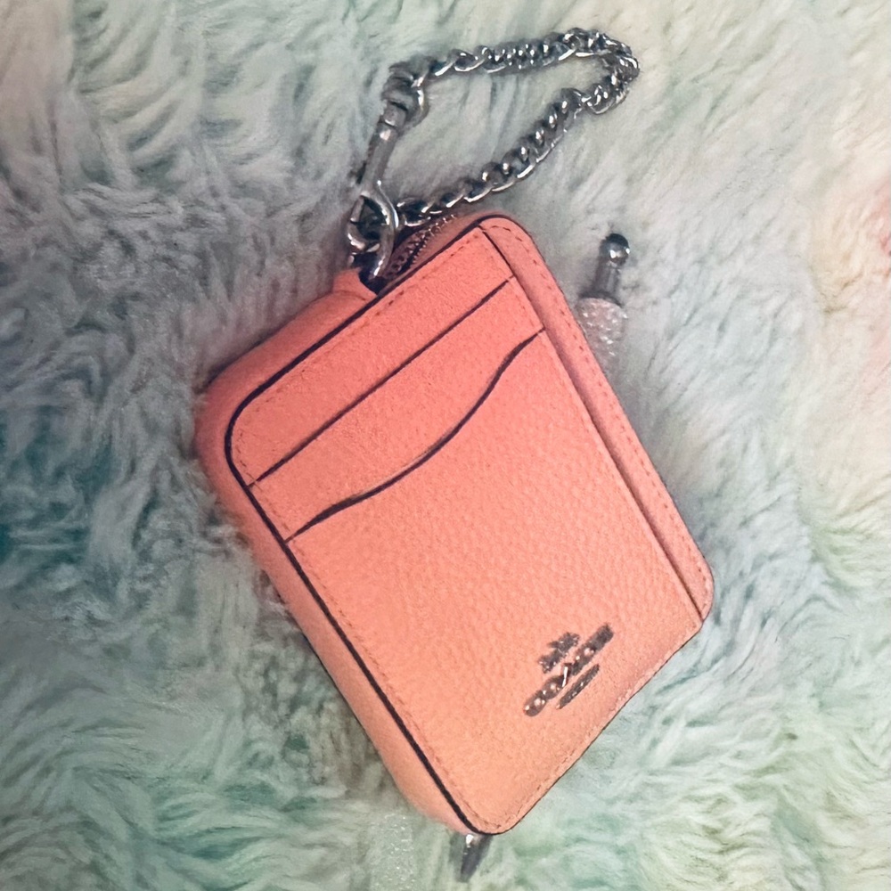 Coach Pink Key and Card Holder Sleek Design